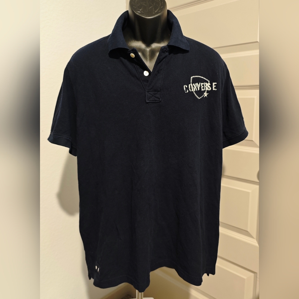 Converse One Star Men's Short Sleeve Polo Shirts Black Size XL